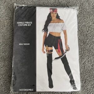 Female Pirate Costume Kit - Black and Red